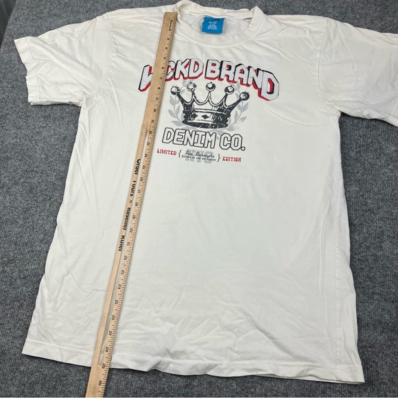 WKCD Brand Men's T-Shirt XL White Crown Logo Denim Co Vintage y2k - Picture 2 of 11